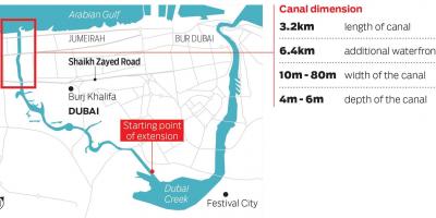 Harta e Dubai canal