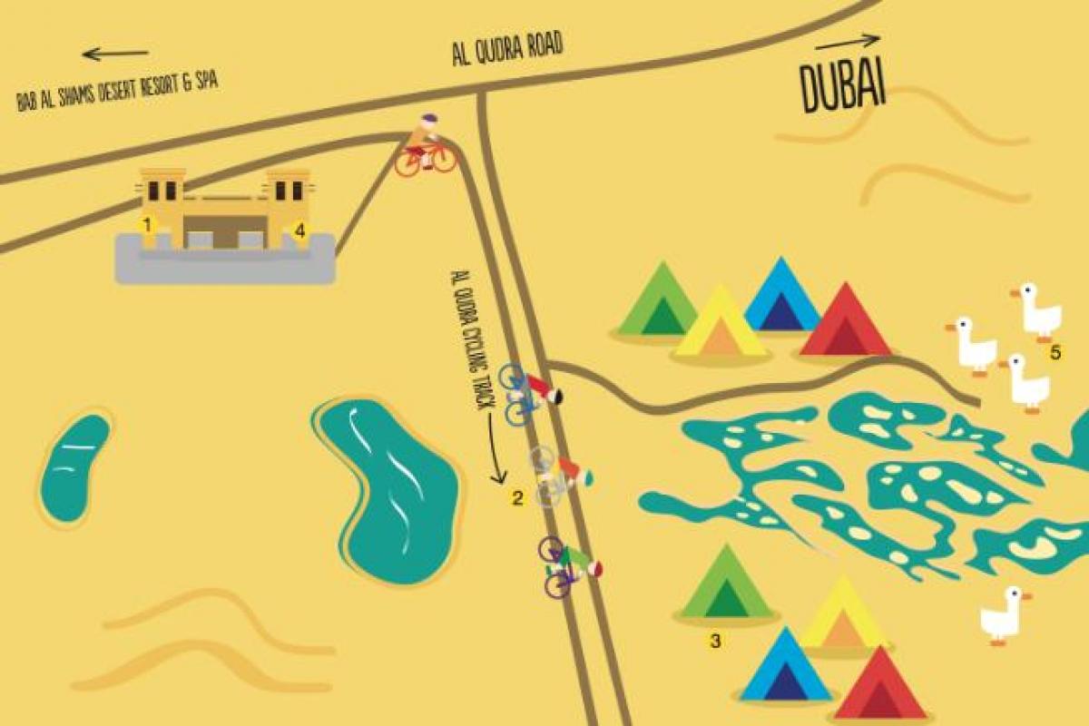 harta e Al Qudra Liqenit rrugë