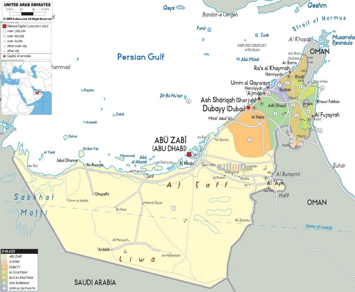 harta e Dubait, emiratet e bashkuara arabe