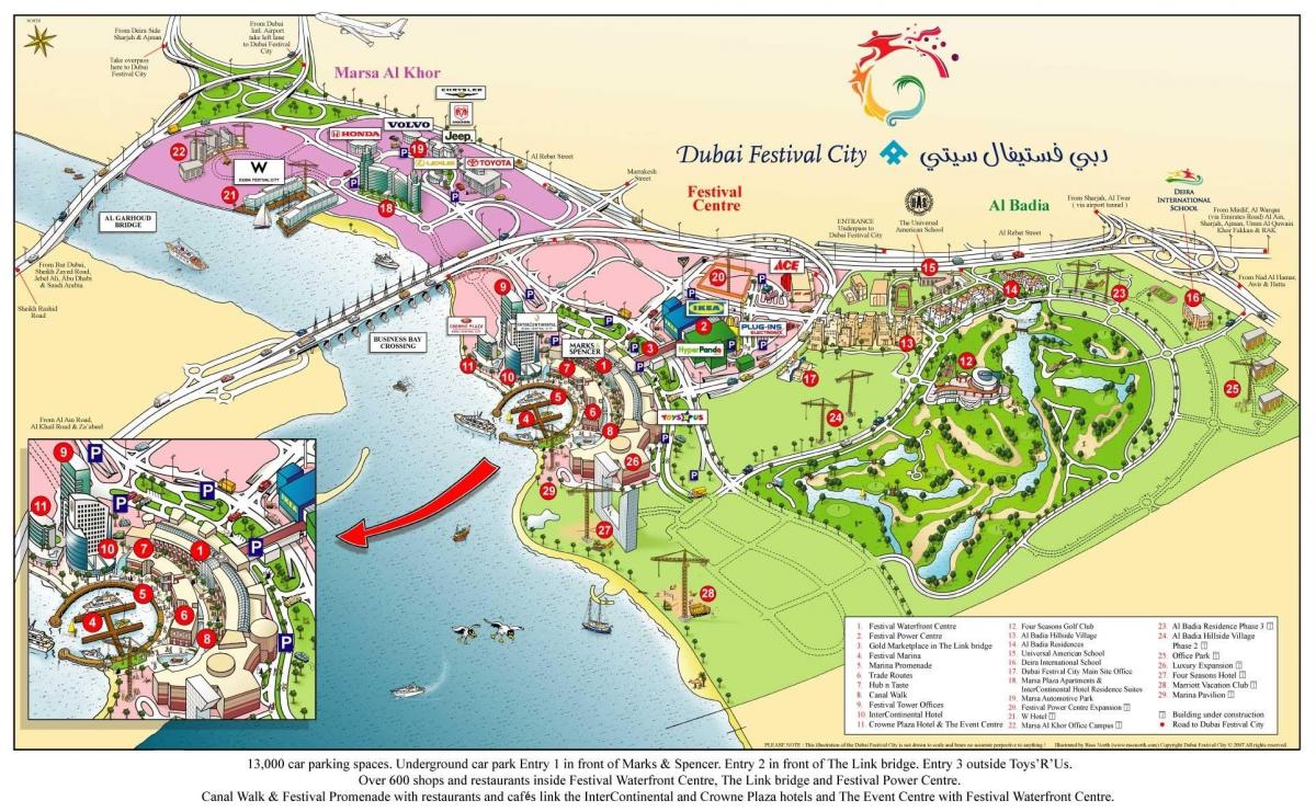 Dubai festival hartë të qytetit