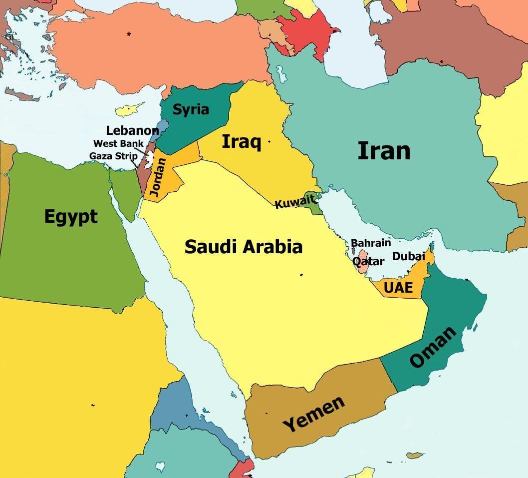 Dubai hartën e lindjes së mesme