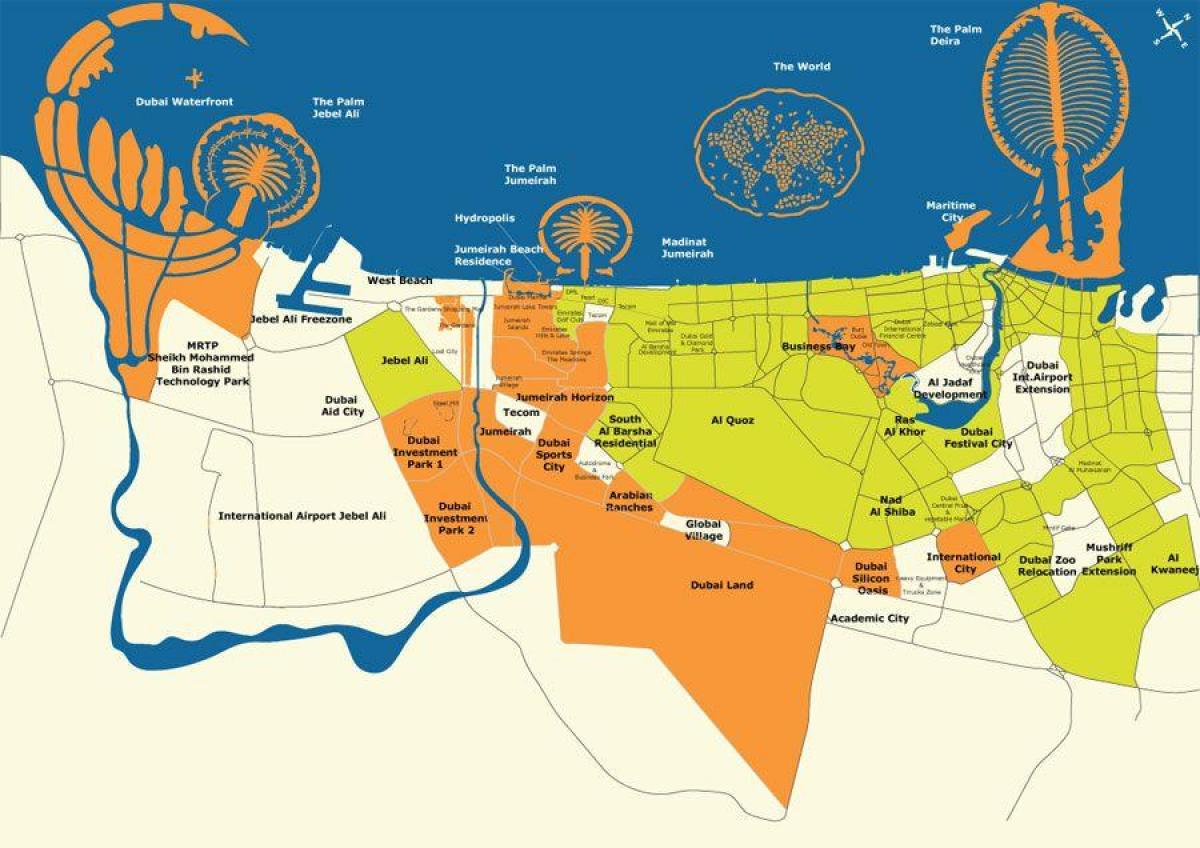 Dubai hartë ishujt