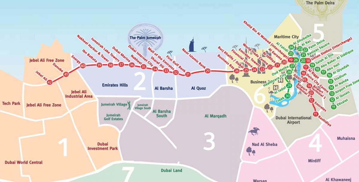 harta e Dubai lagjet e