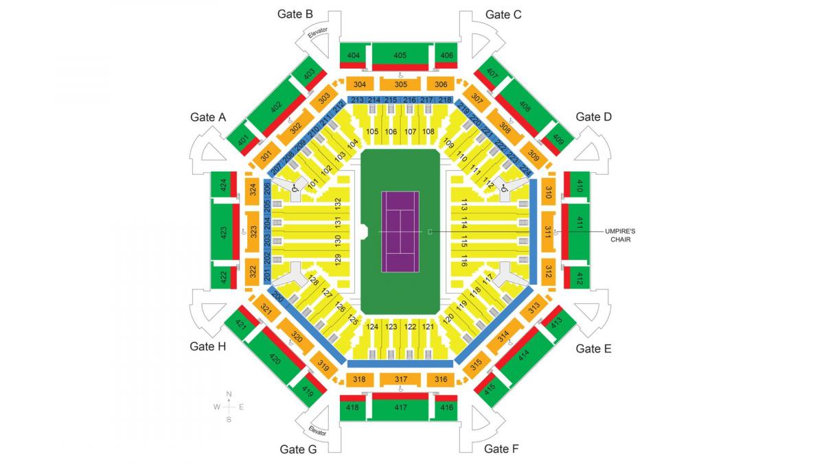 harta e Dubai tenis stadiumin