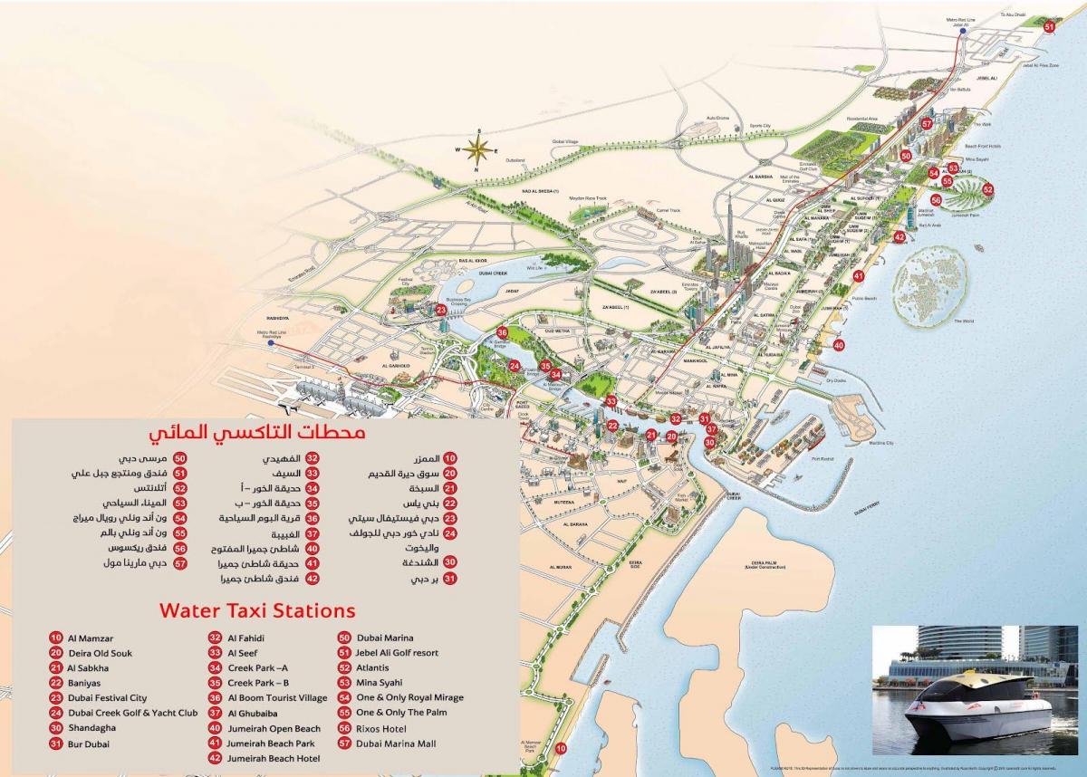 Dubai ujë taksi rrugë hartë