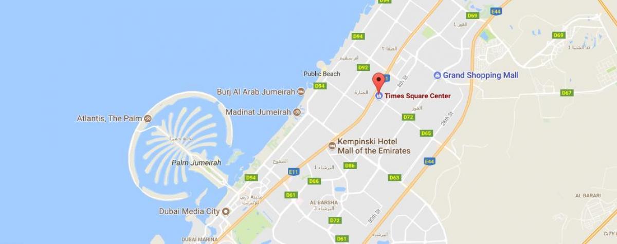 harta e Times Square Qendra Dubai