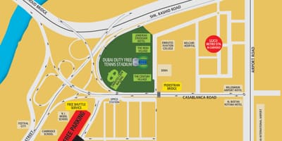 Dubai duty free tenis stadiumit të hartë vendndodhjen e