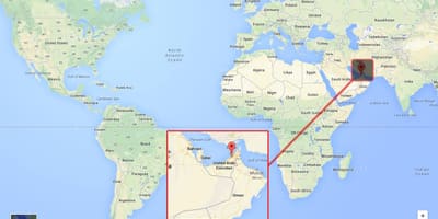 Dubai në një hartë të botës