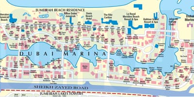 Dubai marina hartë vendndodhjen e