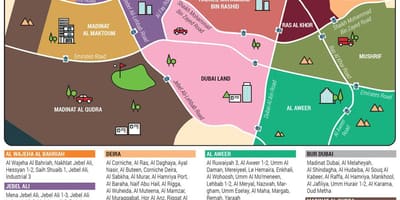 Harta e Dubai rrethe